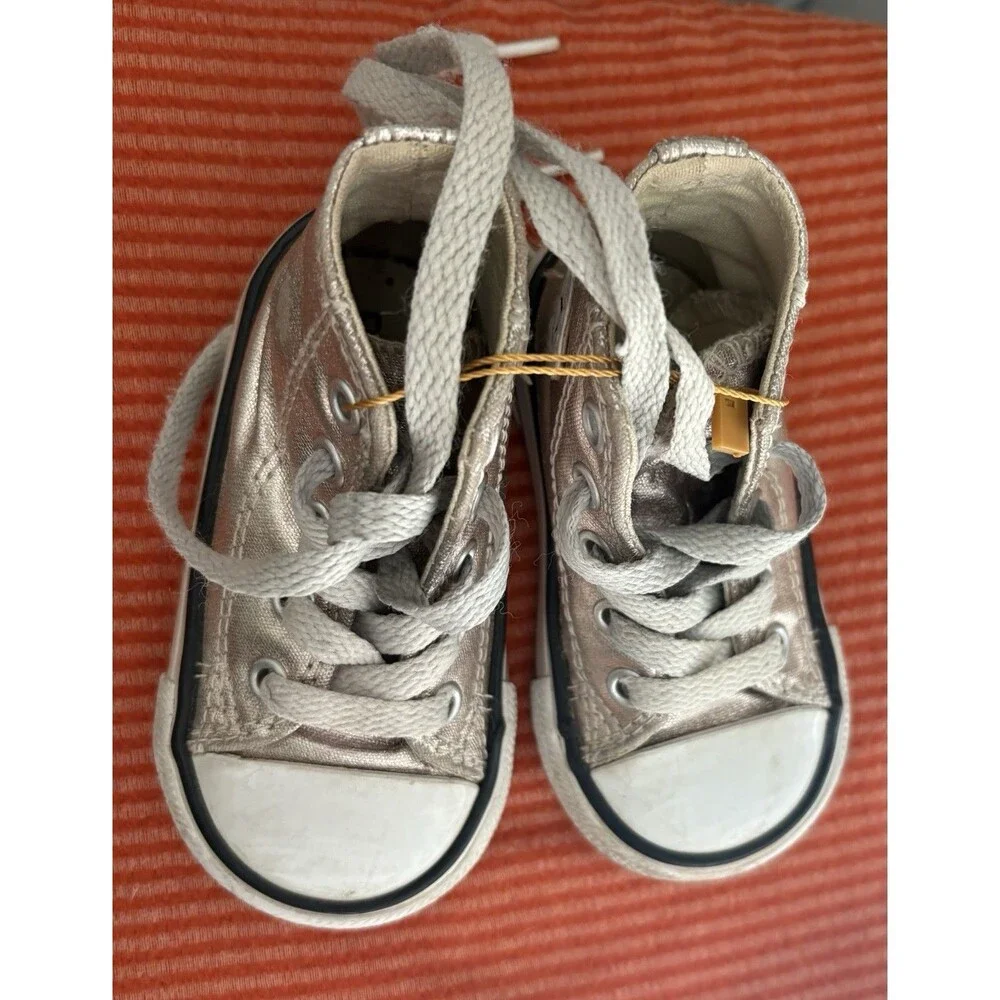 Converse Chuck Taylor All Star Infant/Toddler Hitop Sneakers Shoes Size 4, Gold